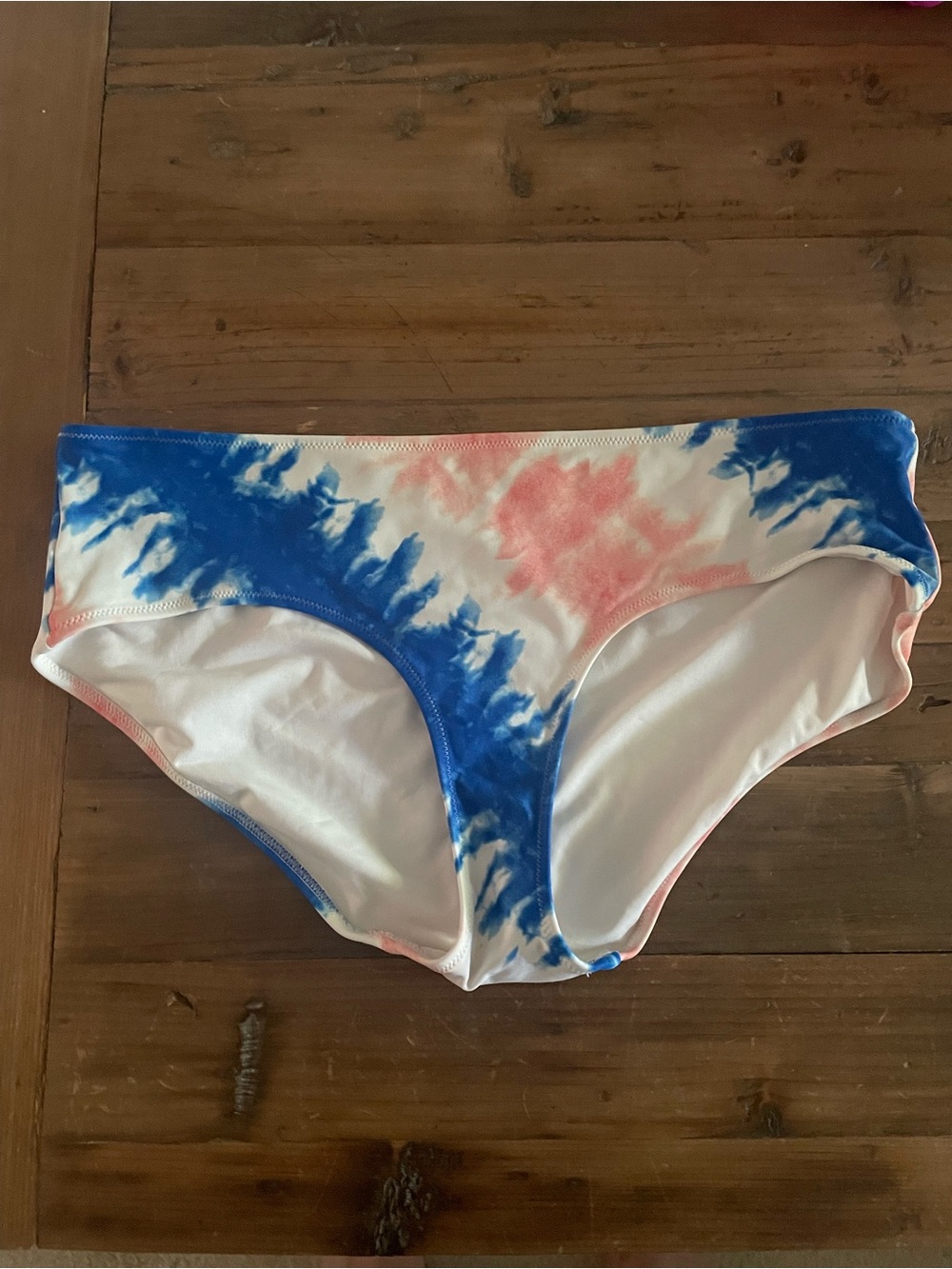 aerie White Bikini Bottoms with Subtle Pastel Accents